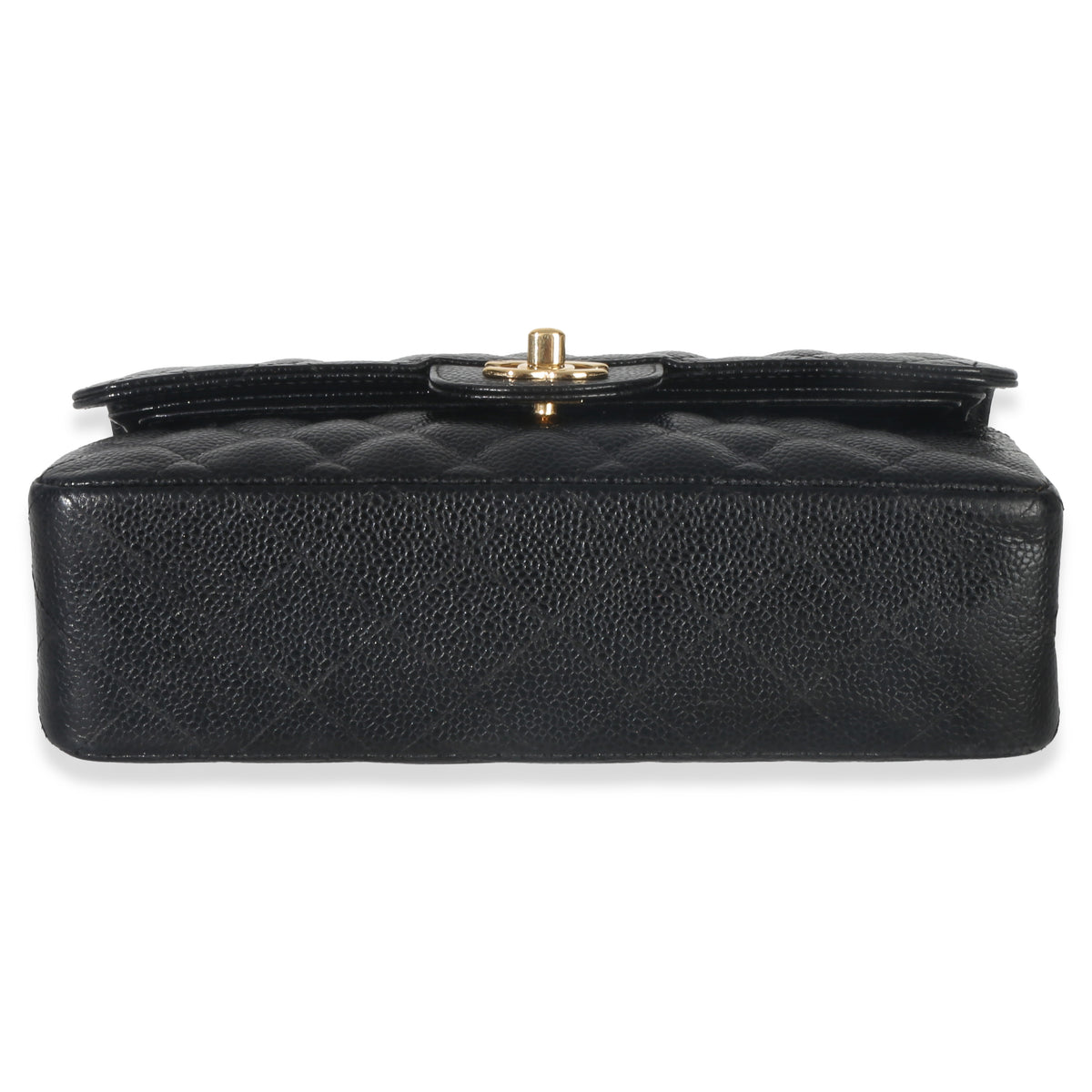 Chanel Vintage 24k Black Quilted Caviar Small Classic Double Flap Bag Handbag stamp