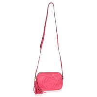 Gucci Pink Pebbled Calfskin Small Soho Disco Crossbody Handbag av