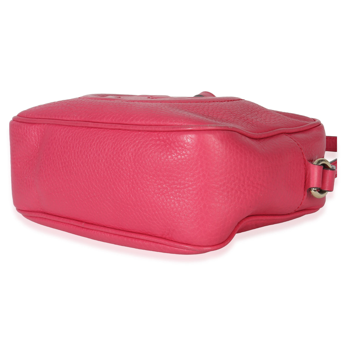 Gucci Pink Pebbled Calfskin Small Soho Disco Crossbody Handbag clasp