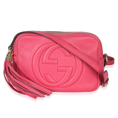 Gucci Pink Pebbled Calfskin Small Soho Disco Crossbody Handbag id