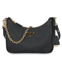 Prada Black Saffiano Lux Re Edition Mini Shoulder Bag Handbag id