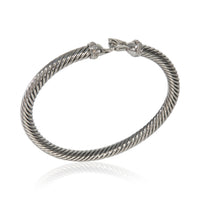 David Yurman Sterling Silver Diamond Buckle Cable Classic Bracelet bv