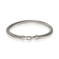 David Yurman Sterling Silver Diamond Buckle Cable Classic Bracelet fv