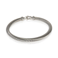 David Yurman Sterling Silver Diamond Buckle Cable Classic Bracelet pv