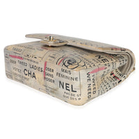 Chanel Multicolor Newspaper Print Lambskin Medium Double Flap Bag Handbag clasp