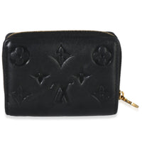 Louis Vuitton Black Monogram Embossed Lambskin Lou Coussin Wallet Wallet bv