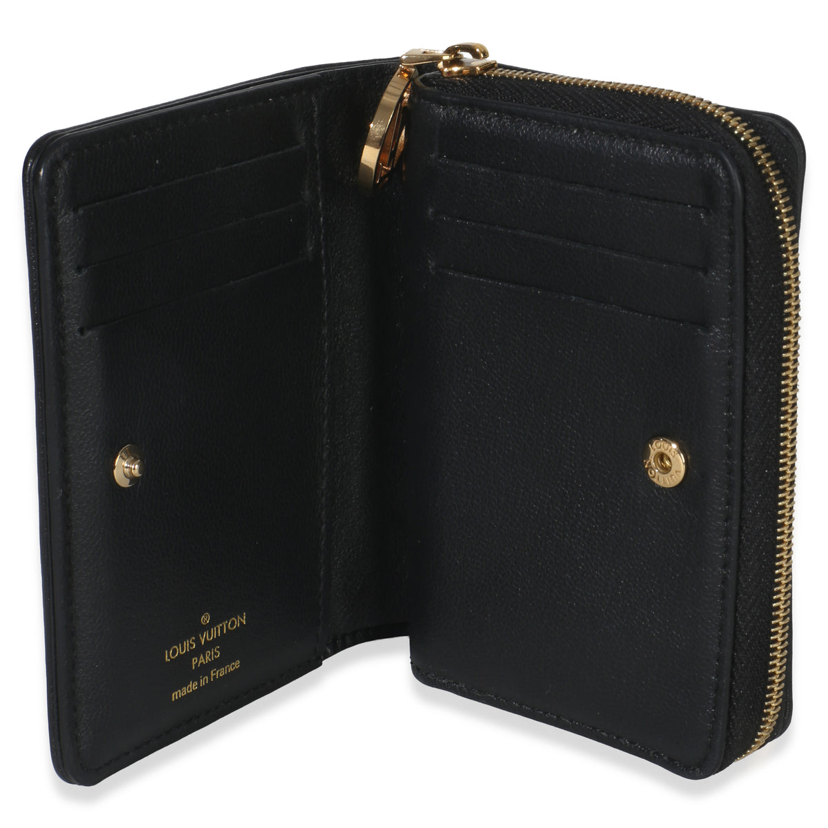 Louis Vuitton Black Monogram Embossed Lambskin Lou Coussin Wallet Wallet clasp