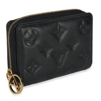 Louis Vuitton Black Monogram Embossed Lambskin Lou Coussin Wallet Wallet pv