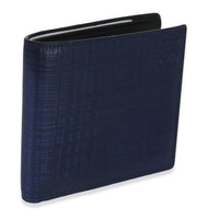 Loewe Blue Calfskin Linen Anagram Bifold Wallet Wallet pv