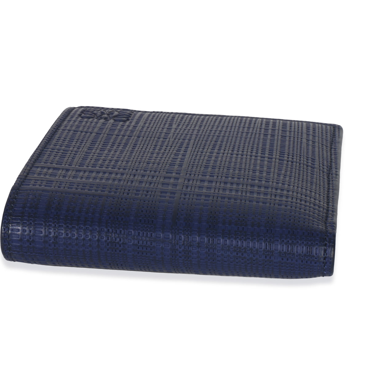 Loewe Blue Calfskin Linen Anagram Bifold Wallet Wallet stamp