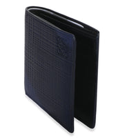 Loewe Blue Calfskin Linen Anagram Bifold Wallet Wallet sv