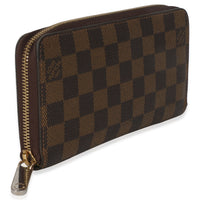 Louis Vuitton Damier Ebene Canvas Zippy Wallet Wallet pv