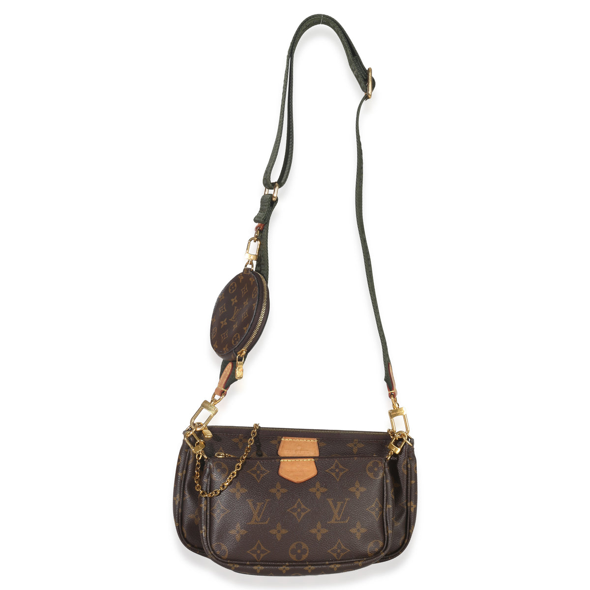 Louis Vuitton Kaki Monogram Canvas Multi Pochette Accessoires Handbag clasp
