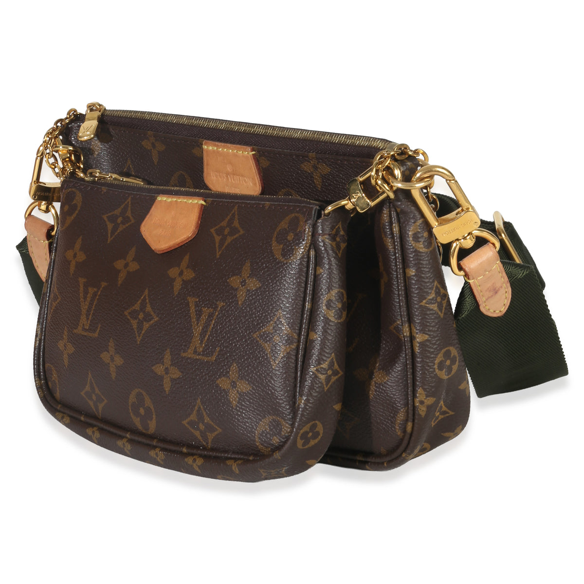 Louis Vuitton Kaki Monogram Canvas Multi Pochette Accessoires Handbag sv