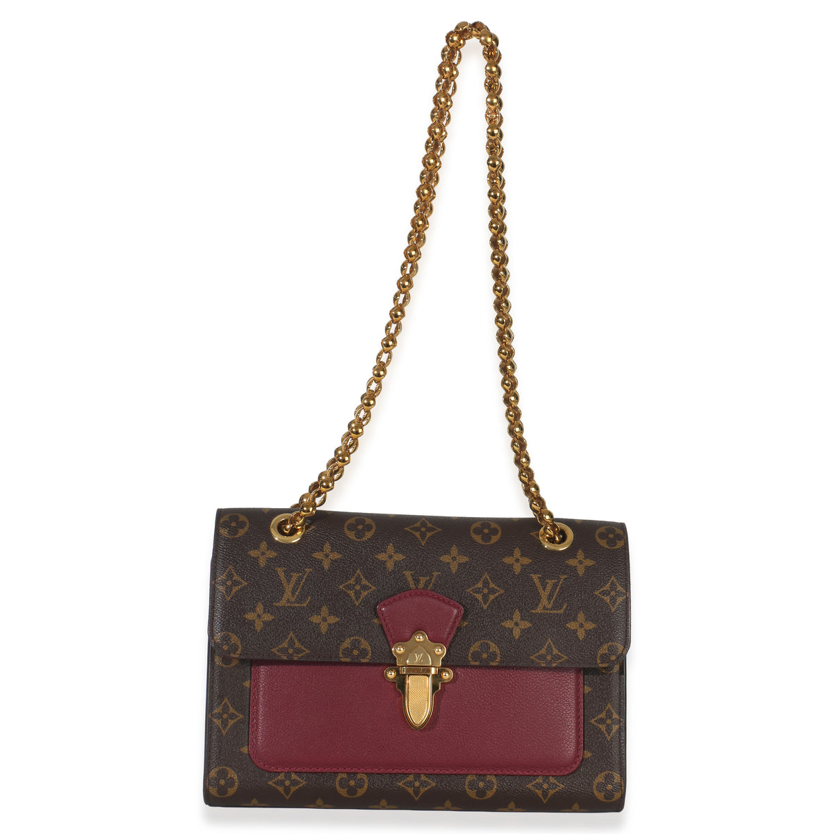 Louis Vuitton Burgundy Brown Monogram Canvas Victoire Chain Bag Handbag av