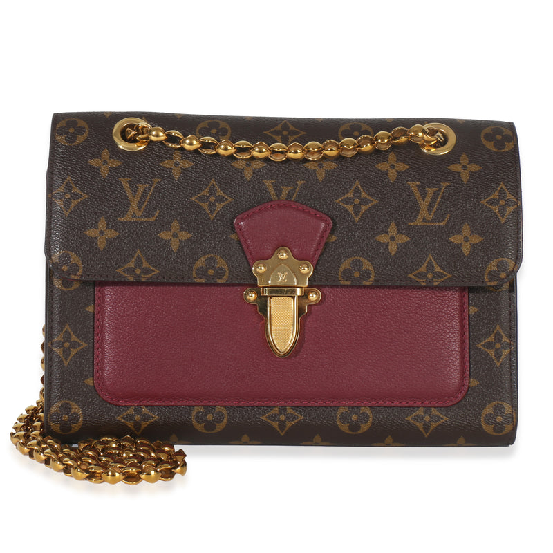 Louis Vuitton Burgundy Brown Monogram Canvas Victoire Chain Bag Handbag id