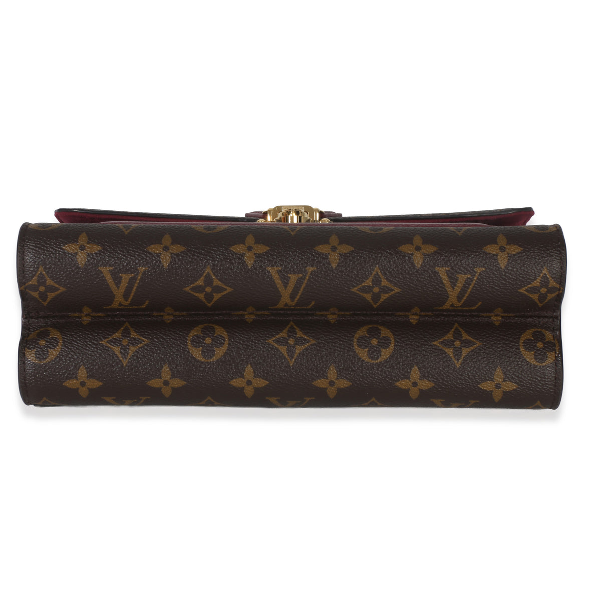 Louis Vuitton Burgundy Brown Monogram Canvas Victoire Chain Bag Handbag stamp