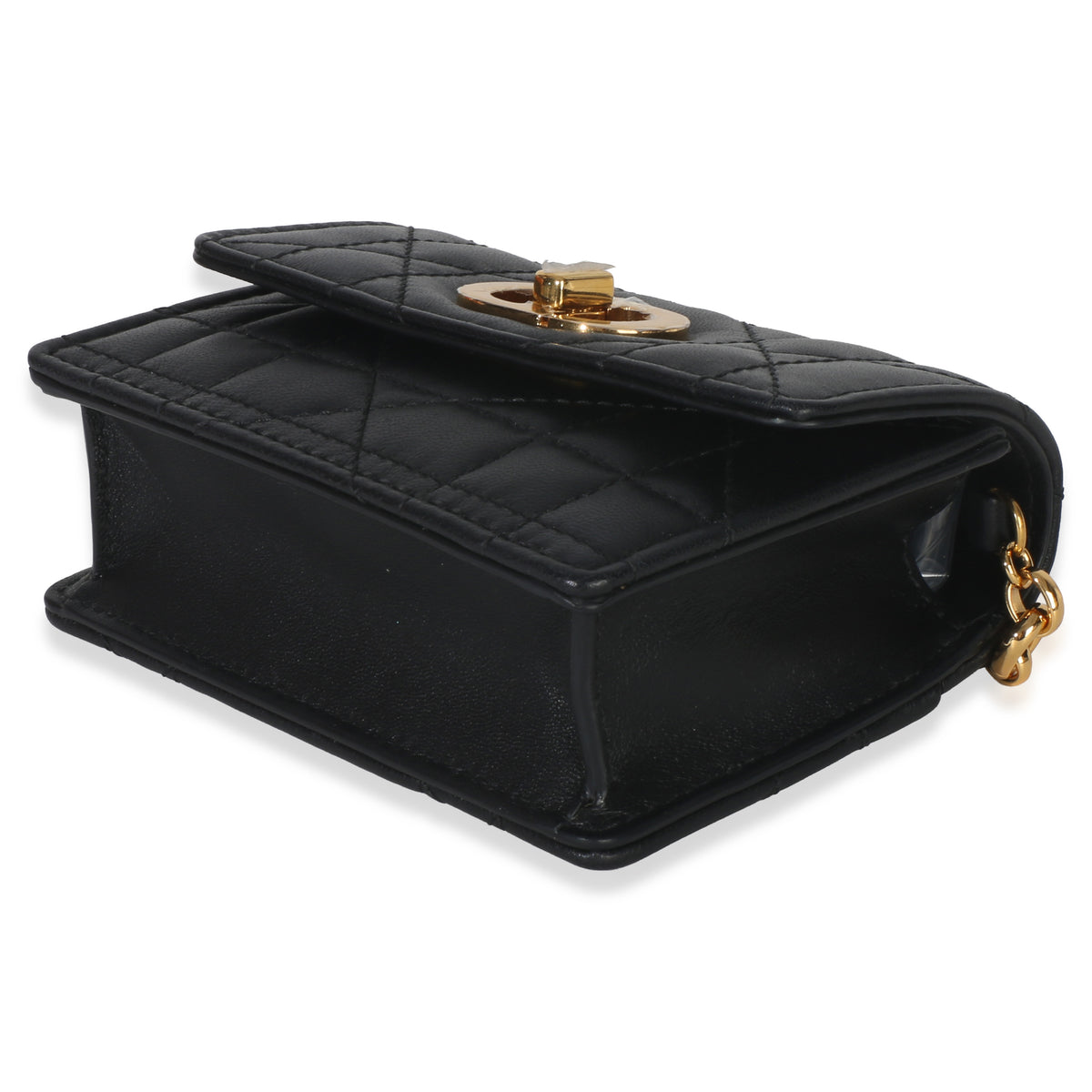 Christian Dior Black Macrocannage Calfskin Micro Miss Caro Chain Bag Handbag box