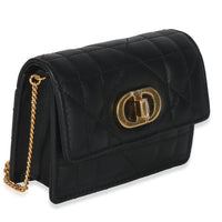 Christian Dior Black Macrocannage Calfskin Micro Miss Caro Chain Bag Handbag pv