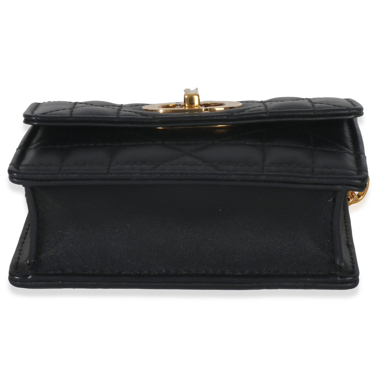Christian Dior Black Macrocannage Calfskin Micro Miss Caro Chain Bag Handbag stamp