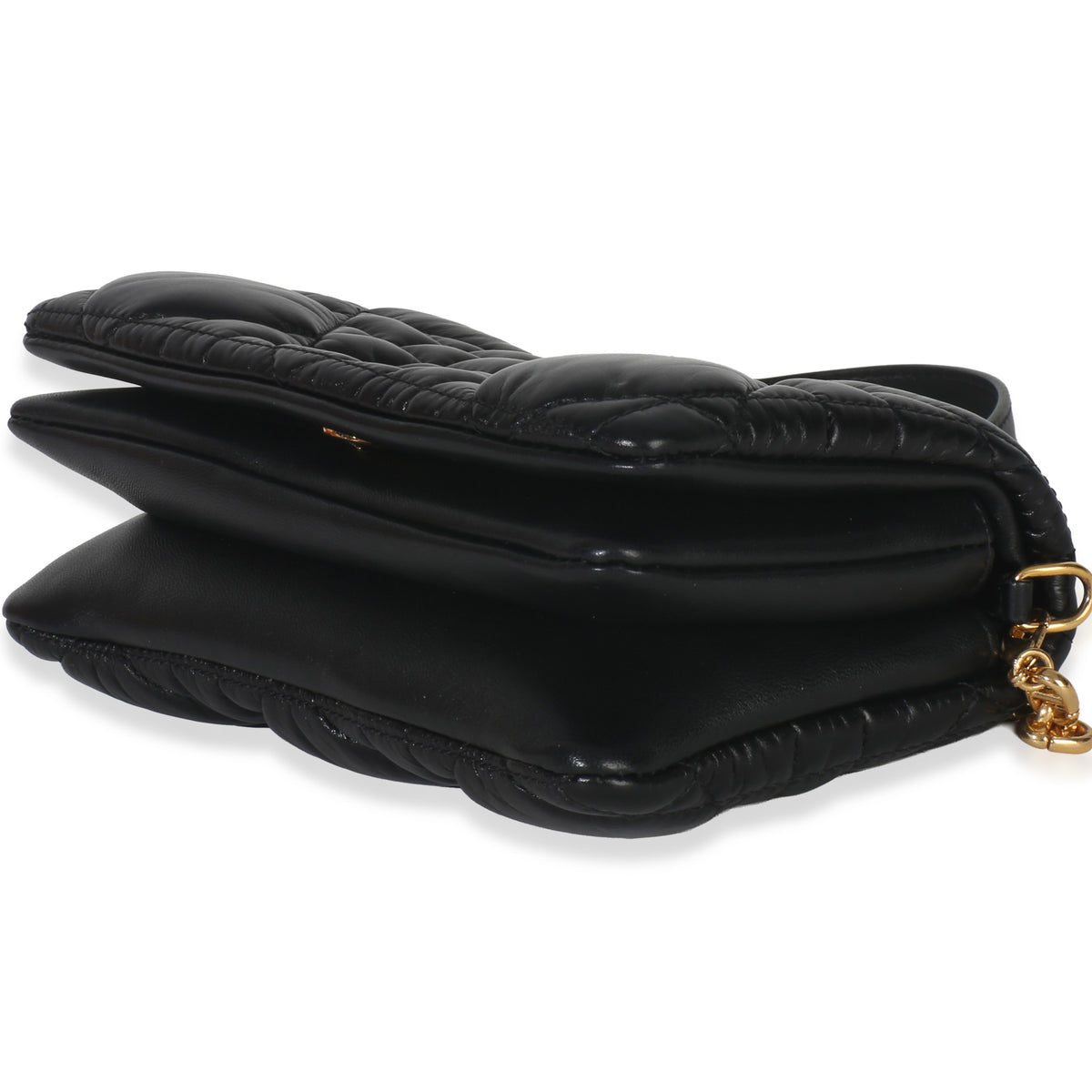 Christian Dior Black Puffy Calfskin Macrocannage Mini Caro Bag Handbag box