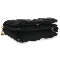 Christian Dior Black Puffy Calfskin Macrocannage Mini Caro Bag Handbag clasp