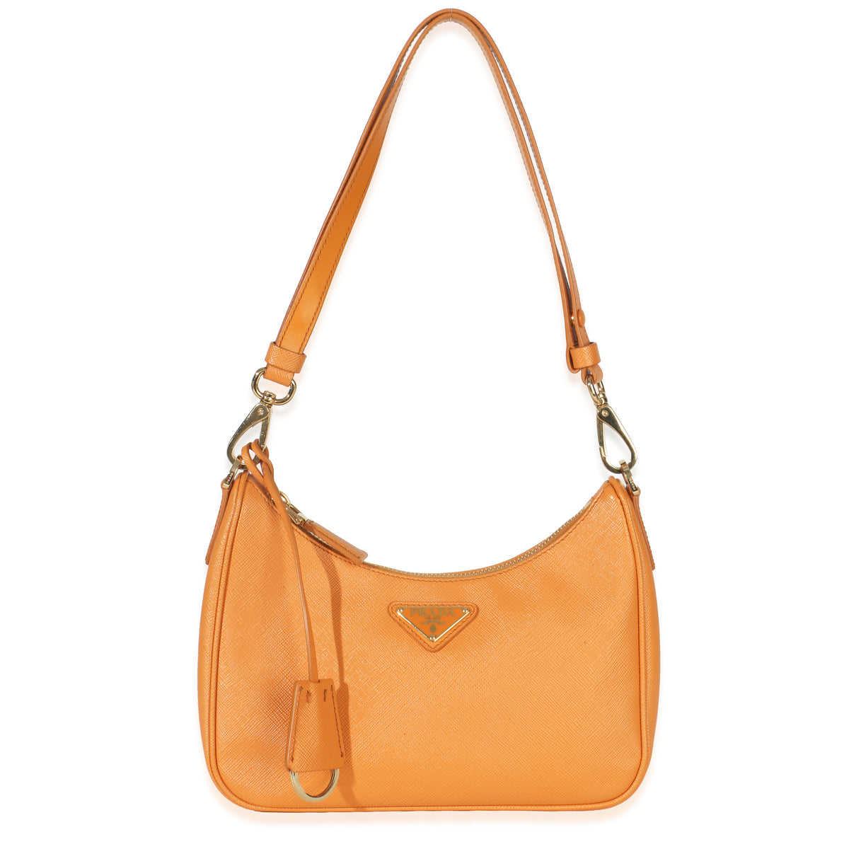 Prada Orange Saffiano Lux Re Edition Mini Shoulder Bag Handbag id