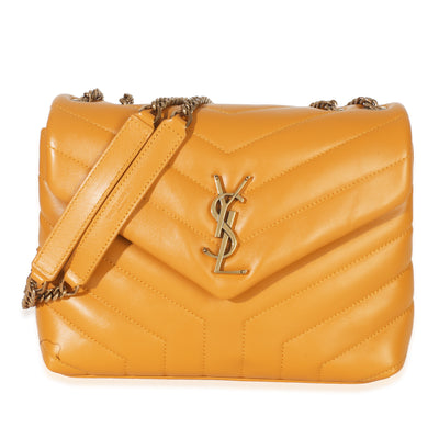 Saint Laurent Sunflower Calfskin Y Quilted Monogram Small Loulou Chain Satchel Handbag id