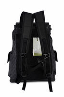 Gucci Black Soft GG Supreme Calfskin Web Double Buckle Backpack Handbag ad3