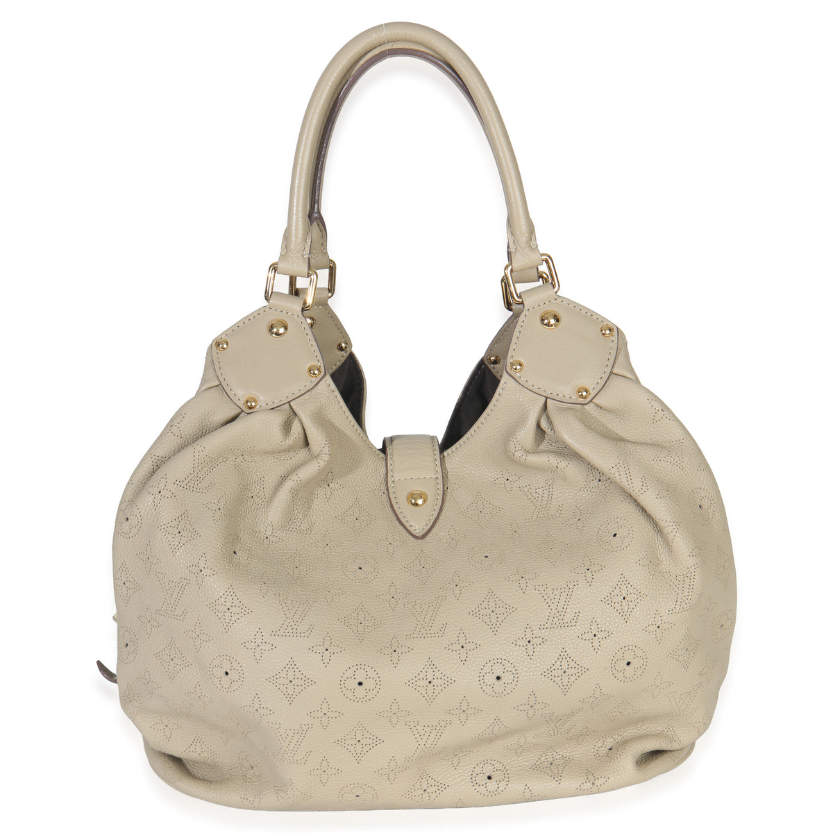 Louis Vuitton Beige Monogram Mahina L Hobo Handbag bv