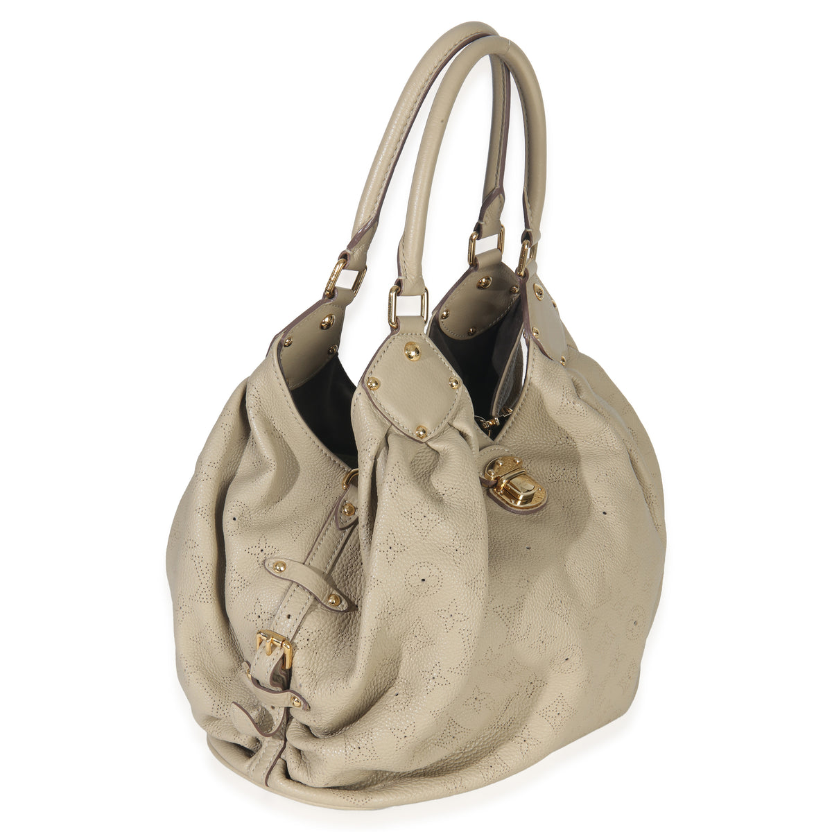 Louis Vuitton Beige Monogram Mahina L Hobo Handbag pv