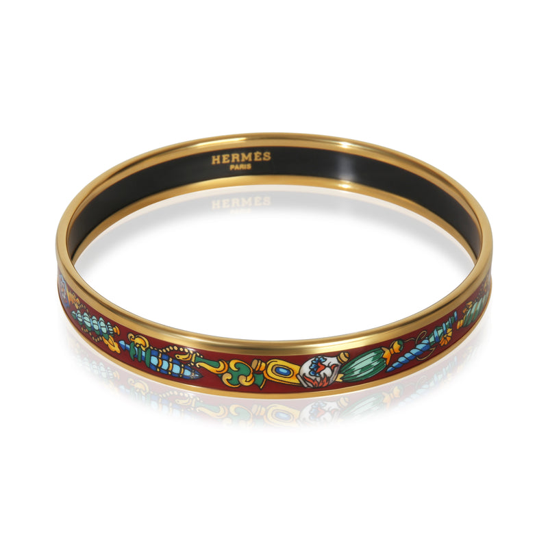 Hermès Gold Plated  Narrow Enamel Bracelet fv