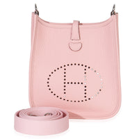 Hermès Rose Sakura Clemence Mini Evelyne 16 TPM PHW Handbag id