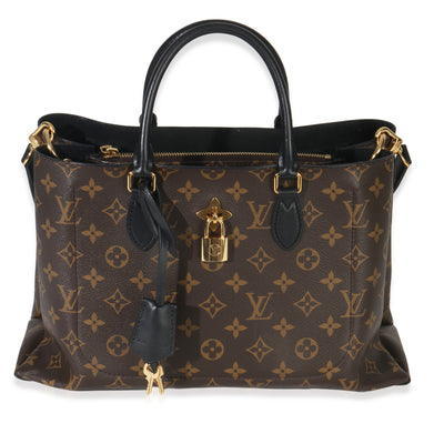 Louis Vuitton Black Monogram Canvas Flower Tote Handbag id