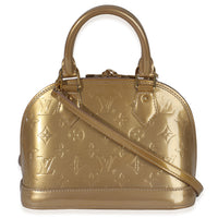 Louis Vuitton Beige Poudre Monogram Vernis Alma BB Handbag bv