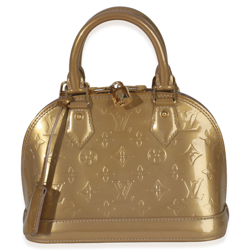 Louis Vuitton Beige Poudre Monogram Vernis Alma BB Handbag fv