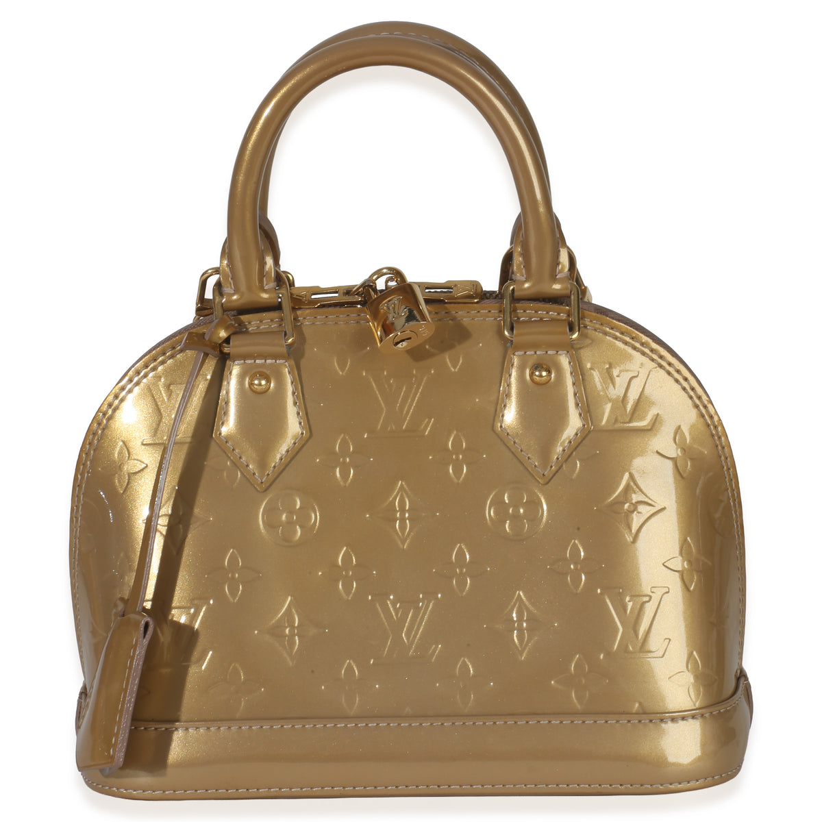 Louis Vuitton Beige Poudre Monogram Vernis Alma BB Handbag fv
