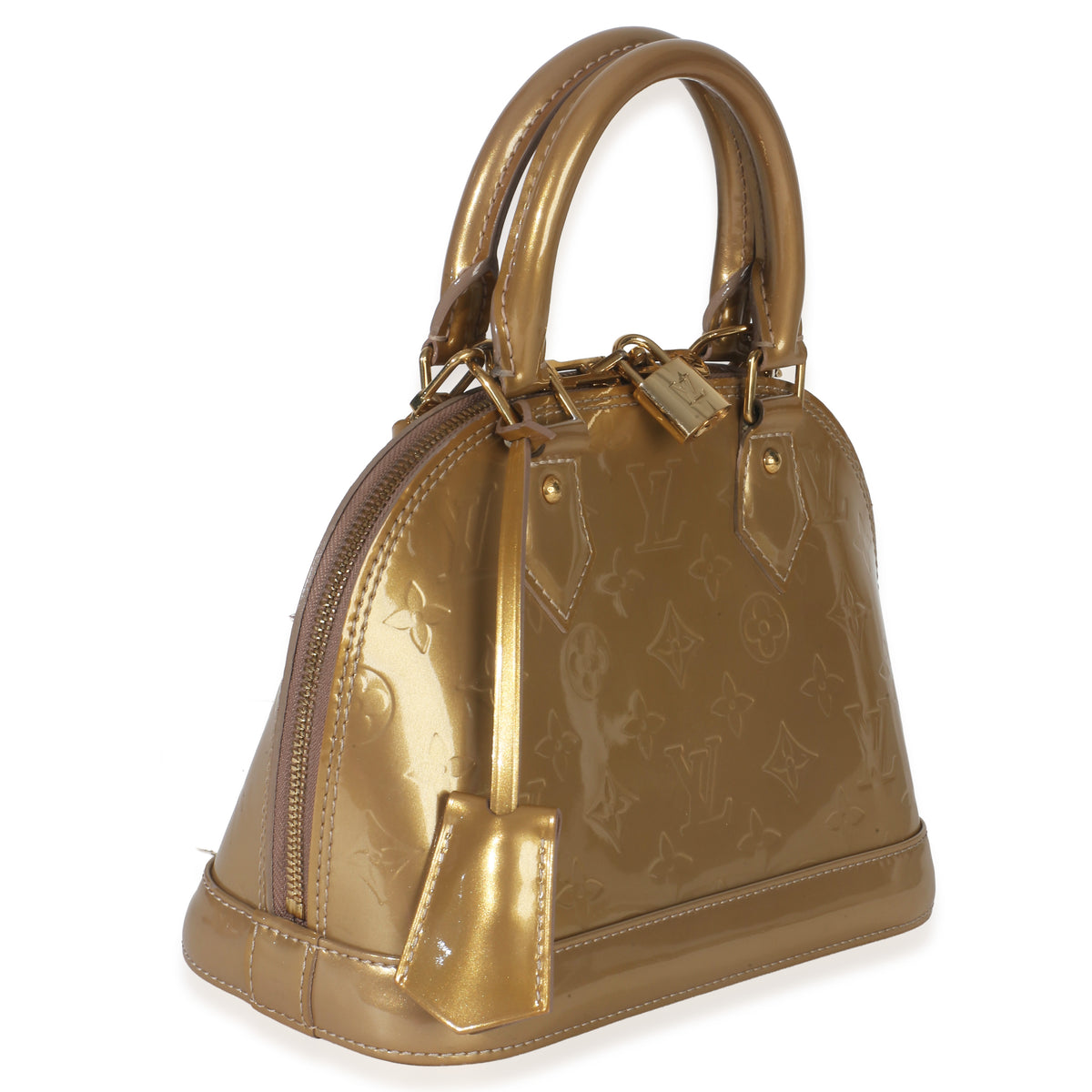 Louis Vuitton Beige Poudre Monogram Vernis Alma BB Handbag pv