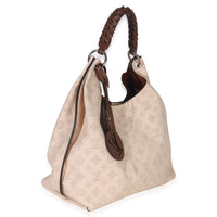 Louis Vuitton Creme Monogram Mahina Carmel Hobo Handbag pv