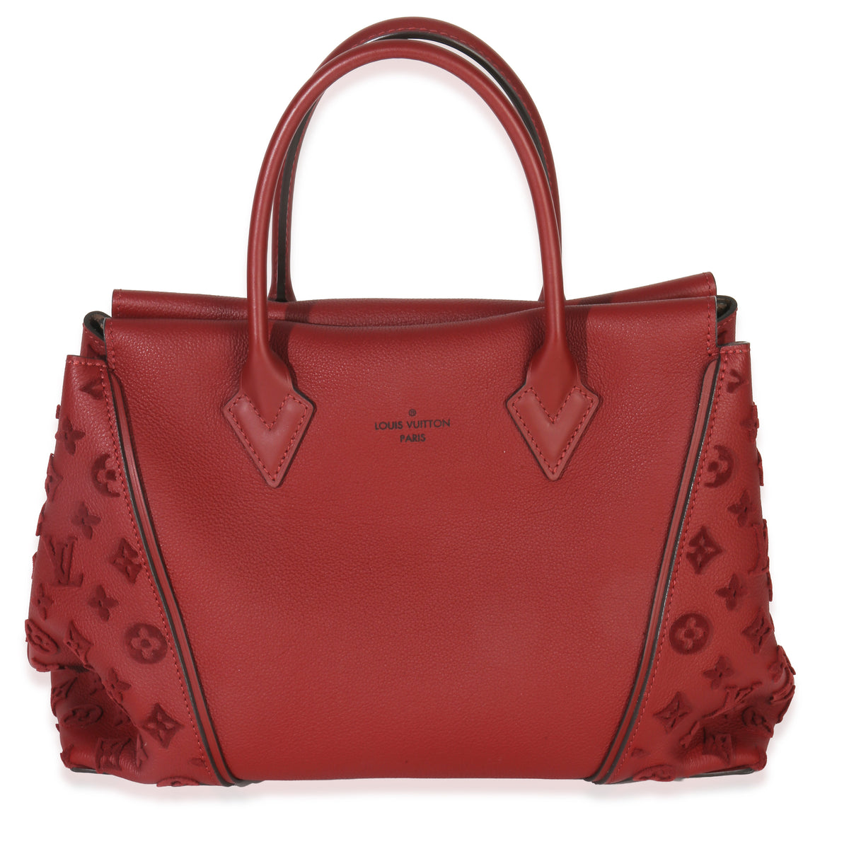 Louis Vuitton Red Tuffetage Veau Cachemire Tote W MM Handbag id