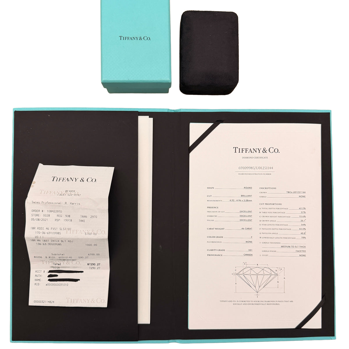 Tiffany & Co. Rose Gold Diamond Soleste Pendant box