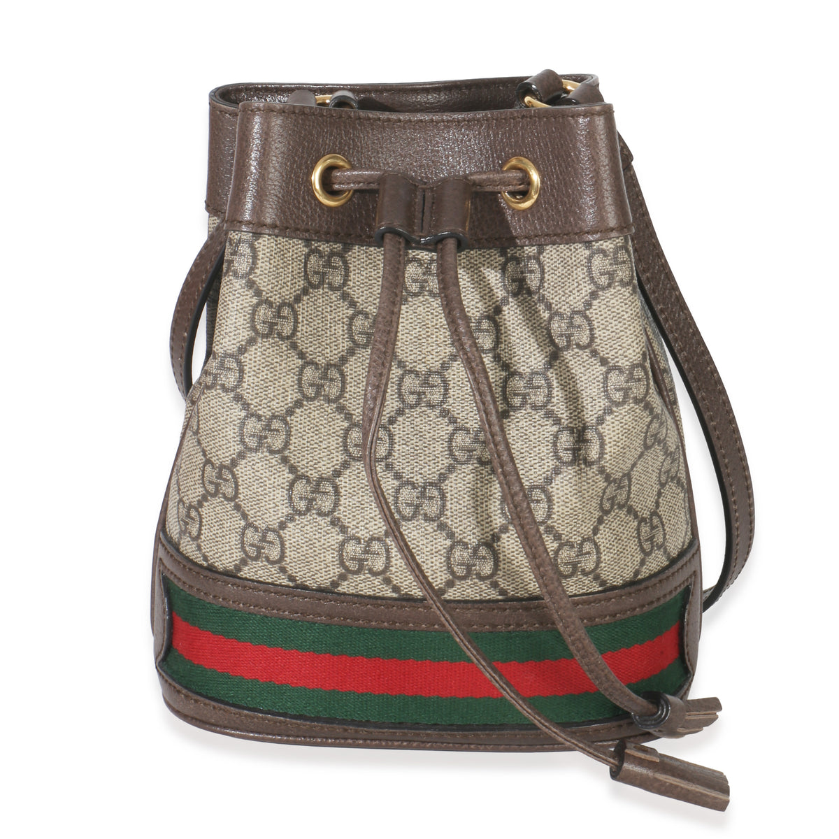 Gucci Beige GG Supreme Canvas Ophidia Mini Bucket Bag Handbag fv