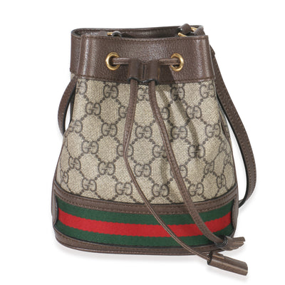 Gucci Beige GG Supreme Canvas Ophidia Mini Bucket Bag Handbag id