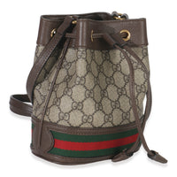 Gucci Beige GG Supreme Canvas Ophidia Mini Bucket Bag Handbag pv