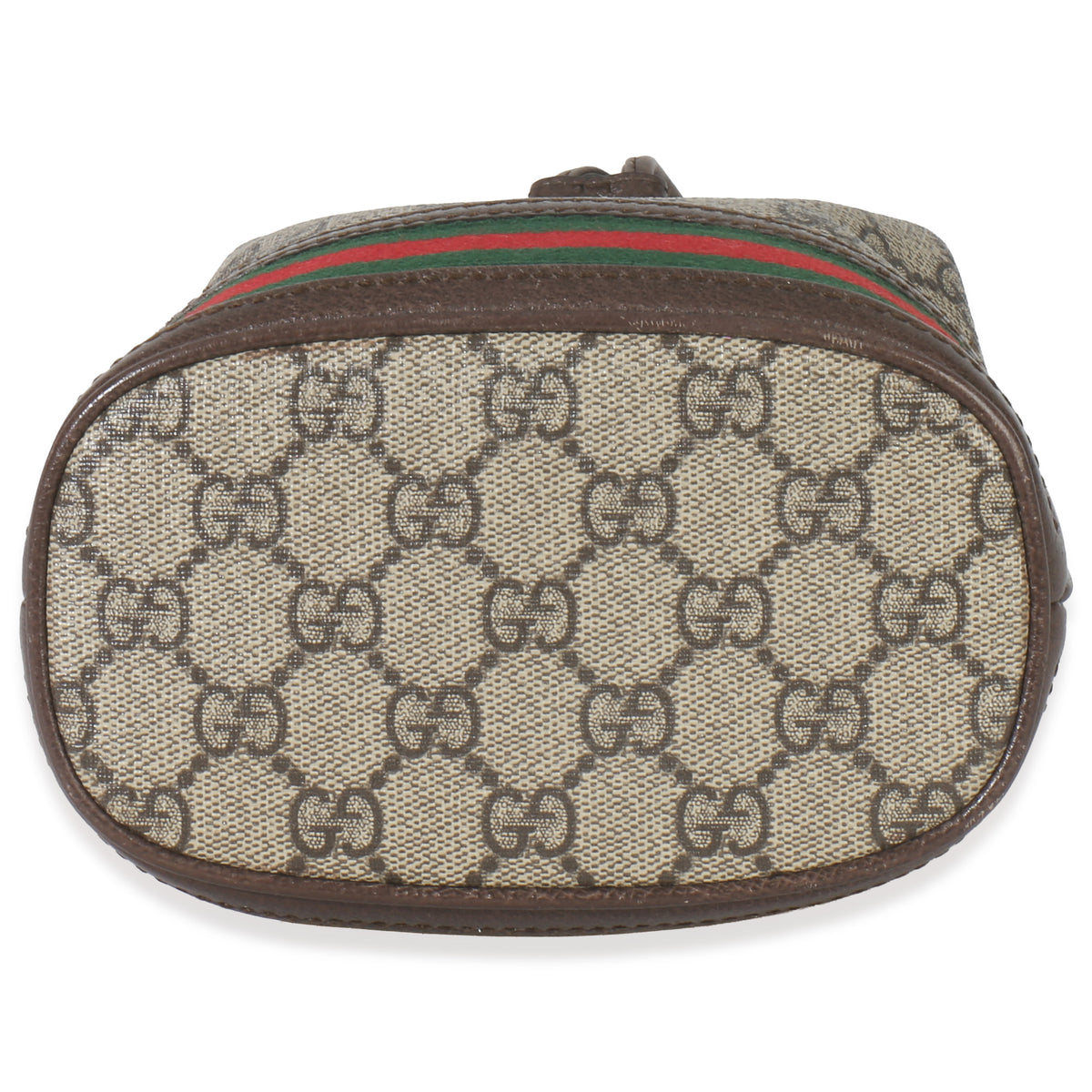 Gucci Beige GG Supreme Canvas Ophidia Mini Bucket Bag Handbag stamp