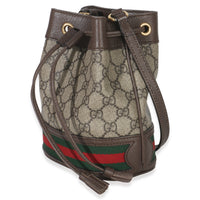 Gucci Beige GG Supreme Canvas Ophidia Mini Bucket Bag Handbag sv