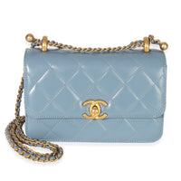 Chanel Blue Quilted Calfskin Mini Perfect Fit Flap Bag Handbag id