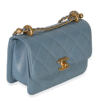 Chanel Blue Quilted Calfskin Mini Perfect Fit Flap Bag Handbag pv