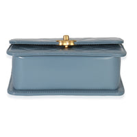 Chanel Blue Quilted Calfskin Mini Perfect Fit Flap Bag Handbag stamp