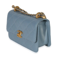 Chanel Blue Quilted Calfskin Mini Perfect Fit Flap Bag Handbag sv
